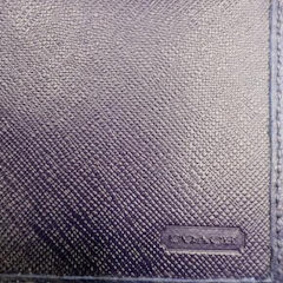 Coach Signature Canvas Wallet Set Violet Trim Turnlock Flap+Slim Checkbook - Picture 7 of 7